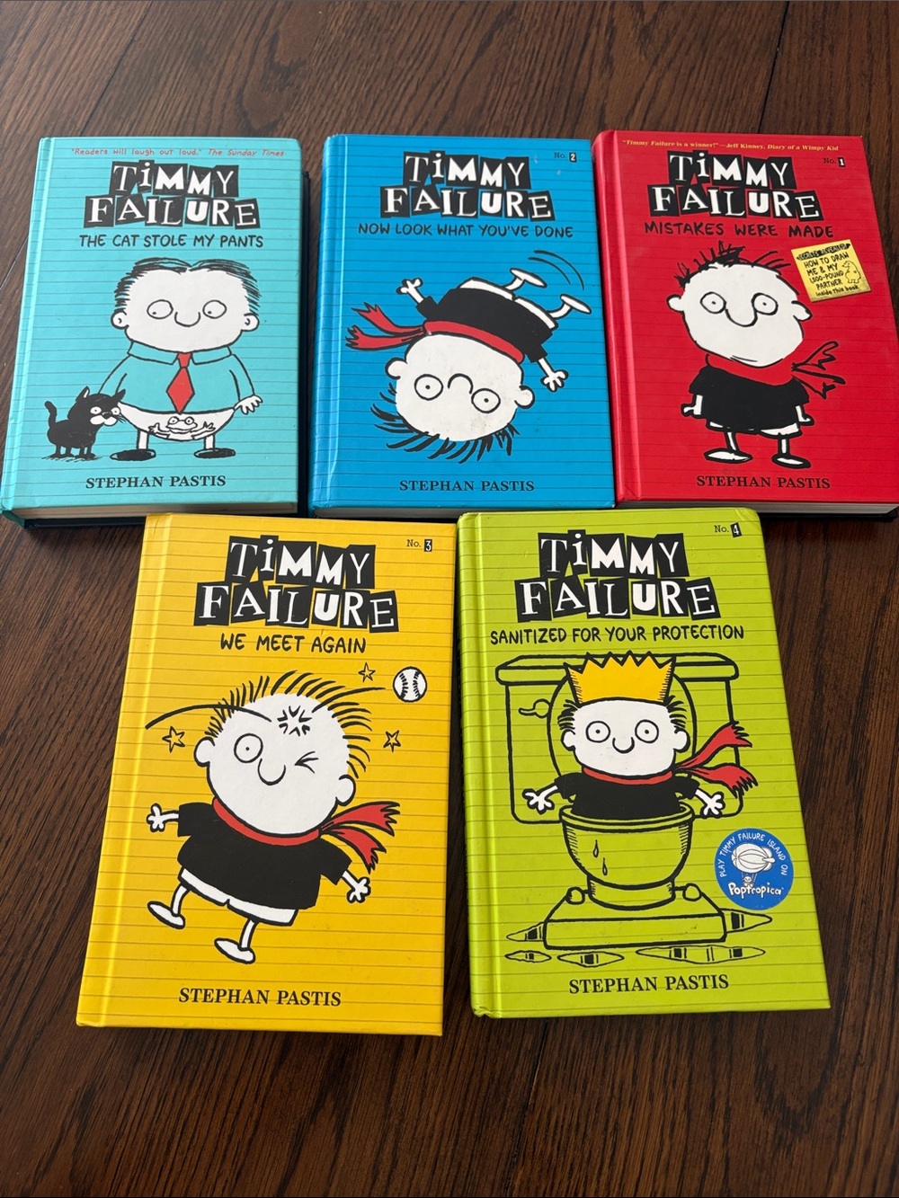 Timmy Failure Hardcover Book Set - Colorful Blue, Red, Yellow, Green Covers